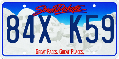 SD license plate 84XK59