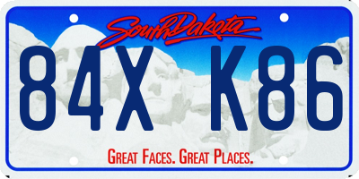 SD license plate 84XK86