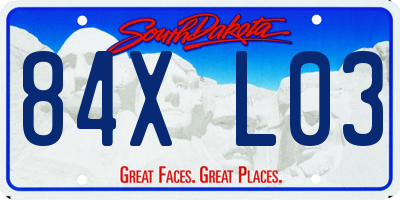 SD license plate 84XL03