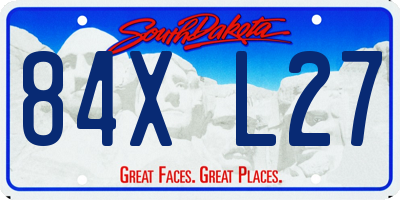 SD license plate 84XL27