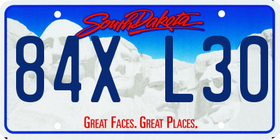 SD license plate 84XL30