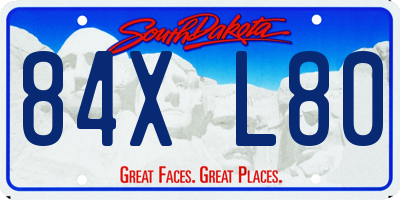 SD license plate 84XL80