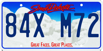 SD license plate 84XM72