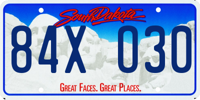 SD license plate 84XO30