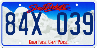 SD license plate 84XO39