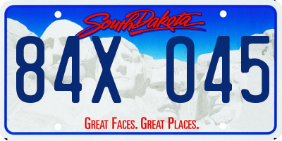 SD license plate 84XO45