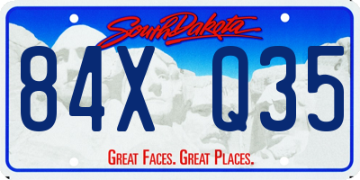 SD license plate 84XQ35