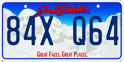 SD license plate 84XQ64
