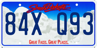 SD license plate 84XQ93