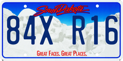 SD license plate 84XR16