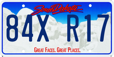 SD license plate 84XR17