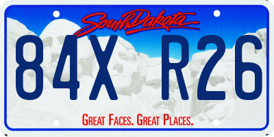 SD license plate 84XR26
