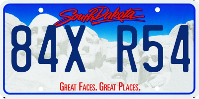 SD license plate 84XR54