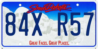 SD license plate 84XR57