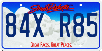 SD license plate 84XR85