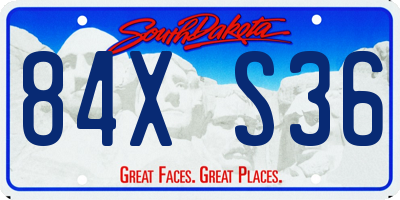 SD license plate 84XS36