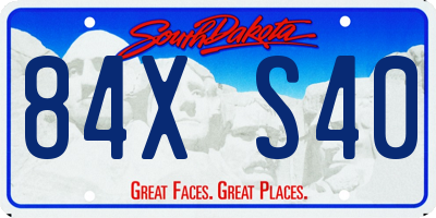 SD license plate 84XS40