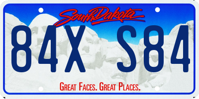 SD license plate 84XS84