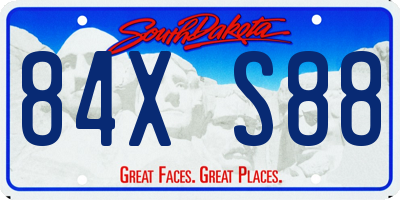 SD license plate 84XS88