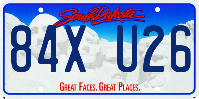 SD license plate 84XU26