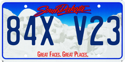 SD license plate 84XV23