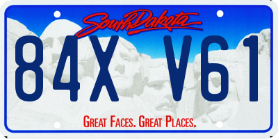 SD license plate 84XV61