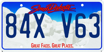SD license plate 84XV63
