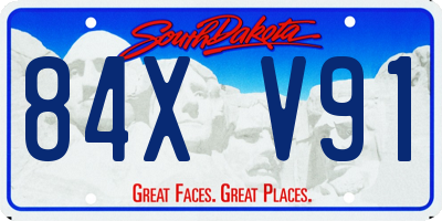 SD license plate 84XV91