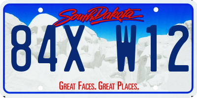 SD license plate 84XW12