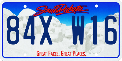 SD license plate 84XW16