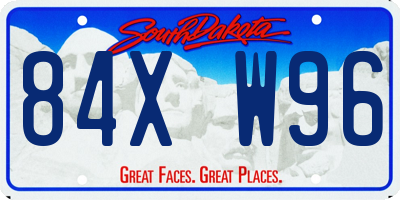 SD license plate 84XW96