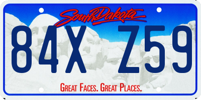 SD license plate 84XZ59