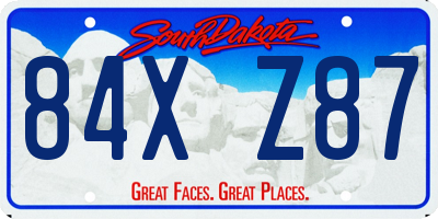 SD license plate 84XZ87
