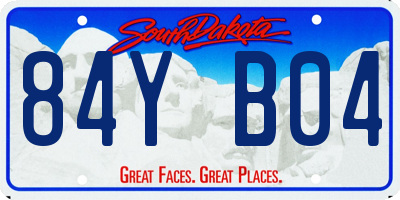 SD license plate 84YB04
