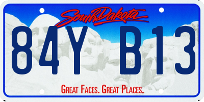 SD license plate 84YB13