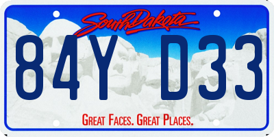 SD license plate 84YD33