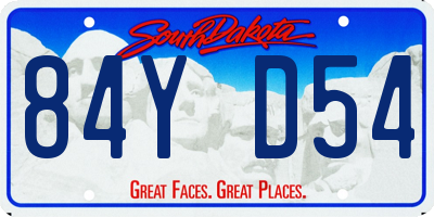 SD license plate 84YD54