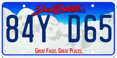 SD license plate 84YD65