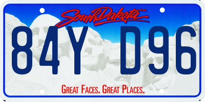 SD license plate 84YD96