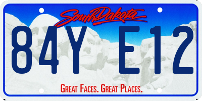 SD license plate 84YE12