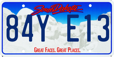SD license plate 84YE13