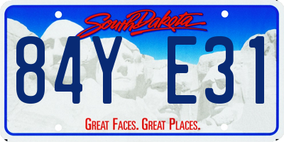 SD license plate 84YE31
