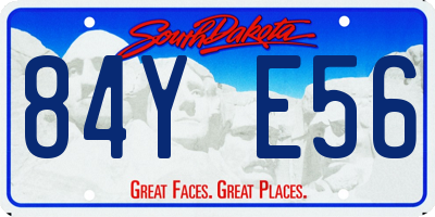 SD license plate 84YE56