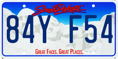 SD license plate 84YF54