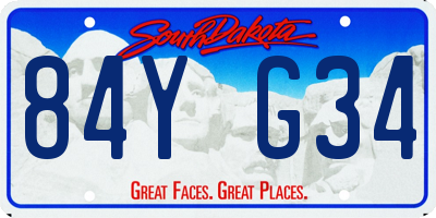 SD license plate 84YG34