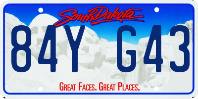 SD license plate 84YG43