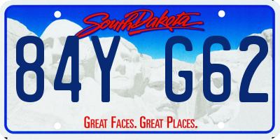 SD license plate 84YG62