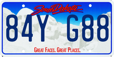 SD license plate 84YG88