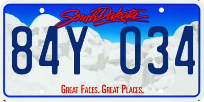SD license plate 84YO34