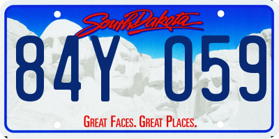 SD license plate 84YO59